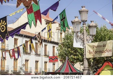 Event, traditional medieval festival in the streets of Alcala de Henares, Madrid Spain