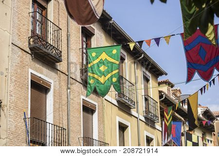 traditional medieval festival in the streets of Alcala de Henares, Madrid Spain