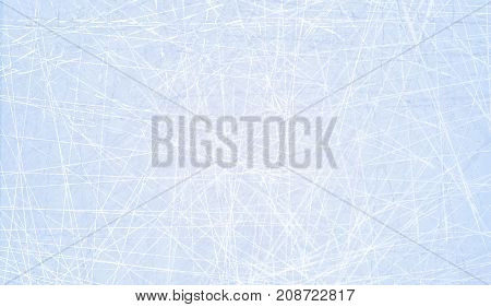 Textures blue ice. Ice rink. Winter background. Overhead view. Vector illustration nature background