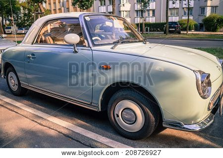 Vintage Nissan Figaro pastel color rare only 20.000 examples Vienna Austria July 2017
