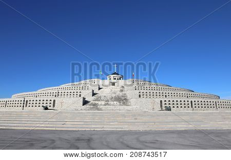 Vicenza, Vi, Italy - December 8, 2015: War Memorial Of First War World Called Ossario Del Monte Grap
