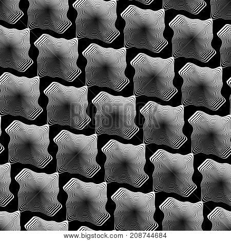 Design Seamless Monochrome Illusion Pattern