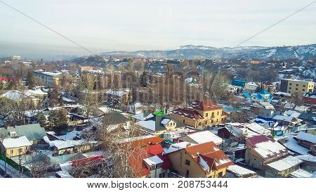 The view of ALmaty from chailift to Kok-Tobe