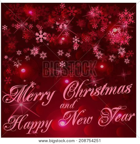 The red winter background for Cristmas card