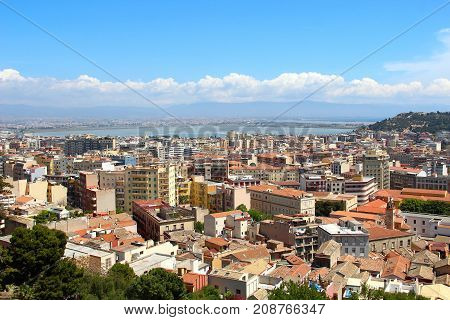 Cityscape of Cagliari, the capital of Sardinia, Italy
