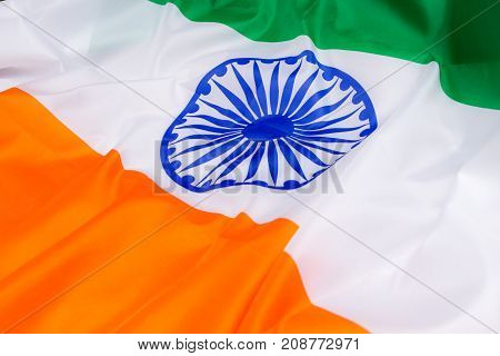 The Flag Of The Republic Of India. The Place To Advertise, Template.the View From The Top.