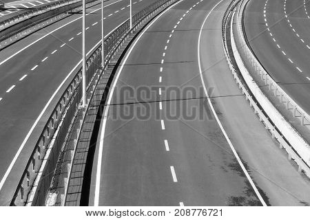 Multiband asphalt track removed from bridge height