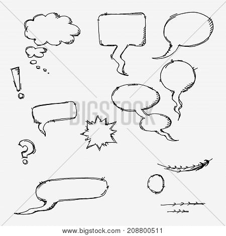 Set Of Comic Bubbles And Elements
