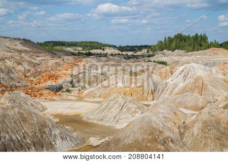 Amazing kaoline china stone abandoned quarry open pit mine