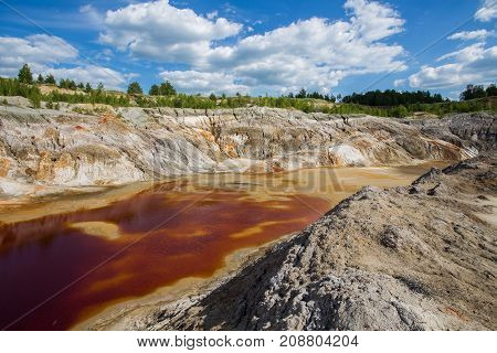 Amazing kaoline china stone abandoned quarry open pit mine