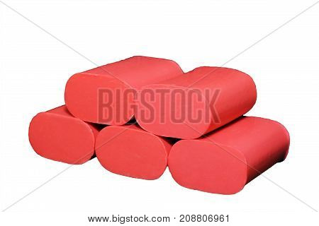 Pink Soap Isolated On White Background