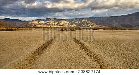 Clark Lakebed Tracks In Anza Borrego Desert State Park