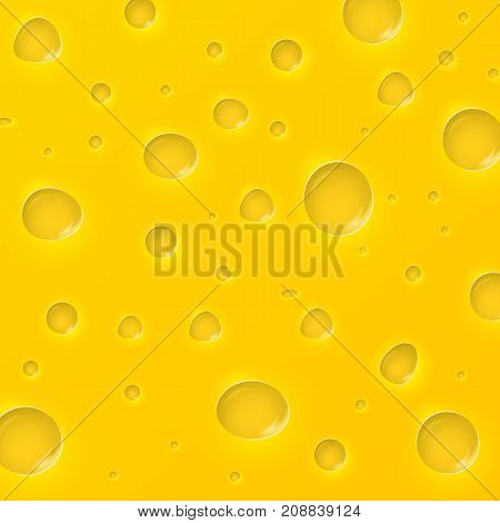Cheese slice texture yellow background Vector Illustration.