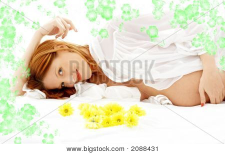 schwanger schönheit mit Blumen # 2