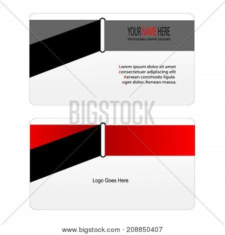 Cool business card ribbon style illustration design