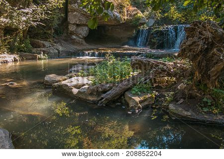 Waterfall in the Lazio forest, Central Italy