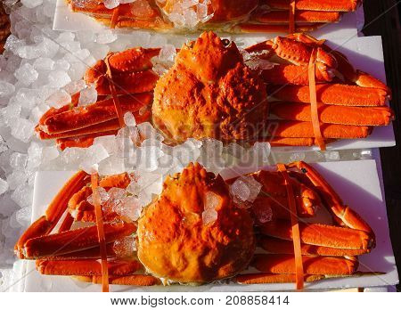 Crab At Asaichi Market In Hakodate, Japan