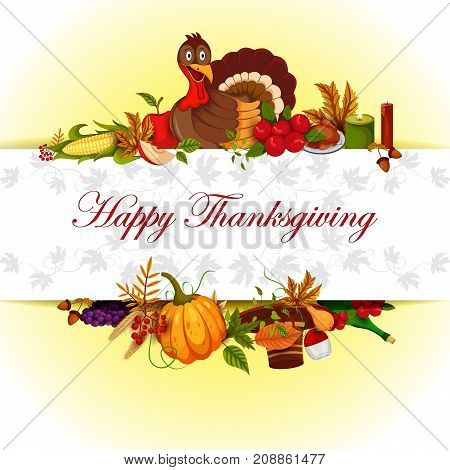 easy to edit vector illustration of Thanksgiving Harvesting festival background