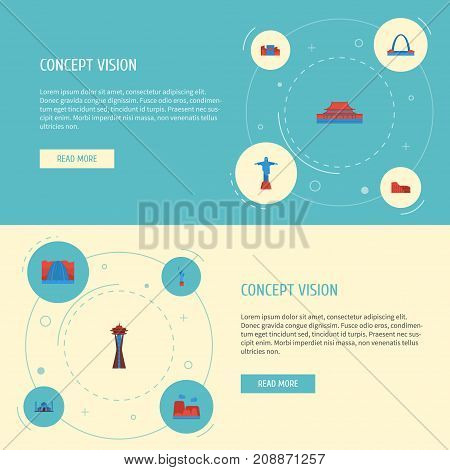 Flat Icons Drought, Architecture, Coliseum And Other Vector Elements