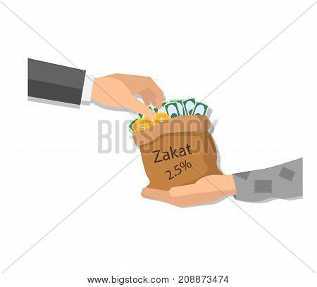 zakat giving money to the poor islam concept religious tax charity