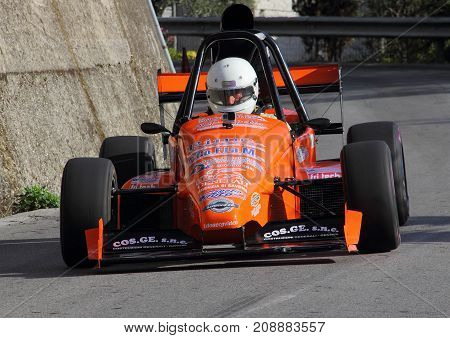 Chiavari Italy - October 10.2017-Uphill race ChiavariLeivi: A formula L.R. committed during the race. 