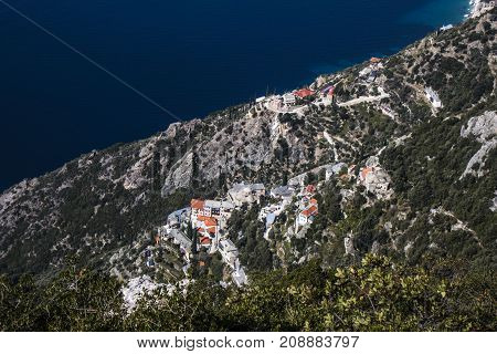 Mountains of Greece. Mount Athos . October  Autumn