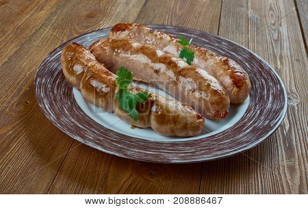 bumbar - Armenian lamb sausage , close up meal