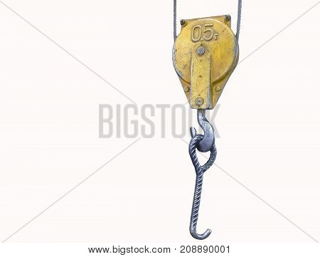 Old Yellow Lifting Mechanism With Hook
