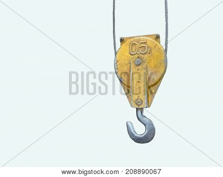 Old Yellow Lifting Mechanism With Hook