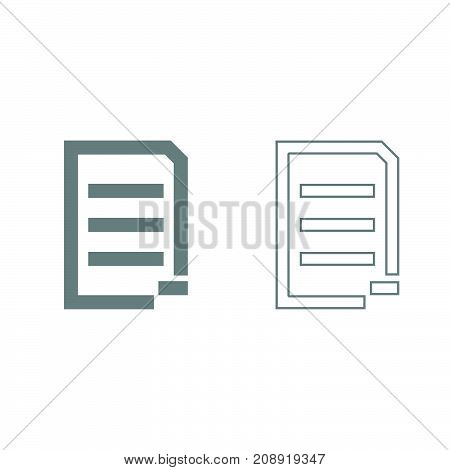 Document Sheet Substract Grey Set Icon .