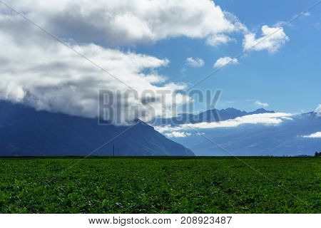 Beautiful scenery countryside of South Island of New Zealand in Autumn