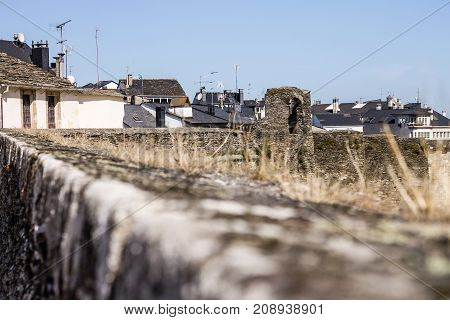 Roman wall in the spanish city of Lugo.