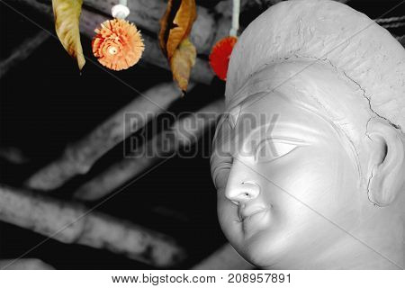 Durga Idol making process in progress in Kolkata.