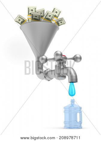 faucet on white background. Isolated 3D illustration