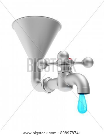 faucet on white background. Isolated 3D illustration