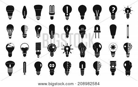 Bulb icon set. Simple set of bulb vector icons for web design isolated on white background