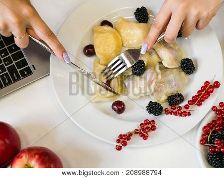 Culinary serving cooking morning dinner preparation restaurant concept