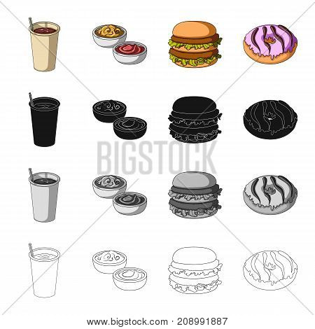 Dessert, cafe, restaurant, and other  icon in cartoon style.Food, treats, glass icons in set collection