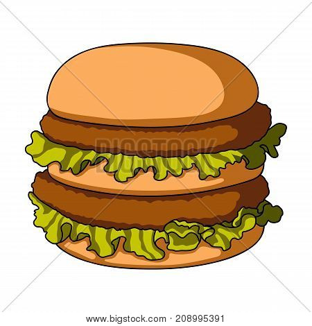 Hamburger, single icon in cartoon style.Hamburger vector symbol stock illustration .