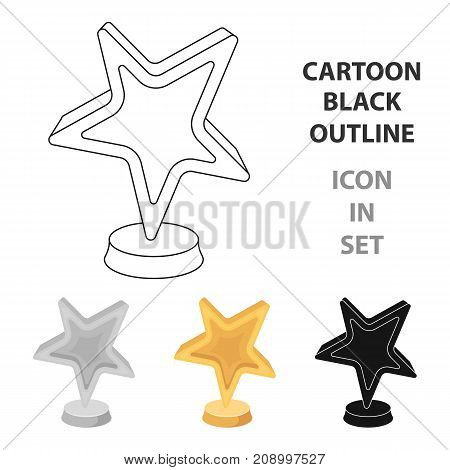 Gold award in the shape of a star.The prize for best role in an action film.Movie awards single icon in cartoon style vector symbol stock web illustration.