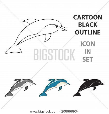 Dolphin icon in cartoon design isolated on white background. Sea animals symbol stock vector illustration.