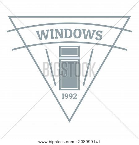 Square window logo. Gray monochrome illustration of square window vector logo for web
