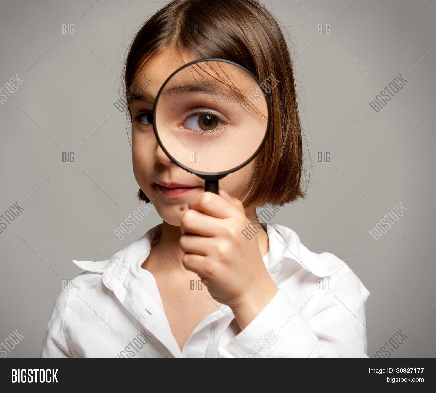 Little Girl Looking Image & Photo