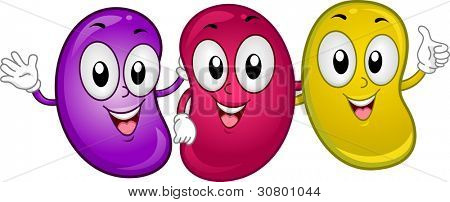 ภาพประกอบของ Mascots Jellybean มีความสุข