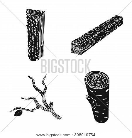Isolated Object Of Hardwood And Construction Icon. Set Of Hardwood And Wood Vector Icon For Stock.