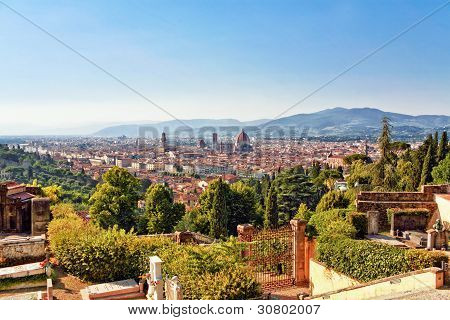 Ilmakuva Firenzen kattojen. Italia