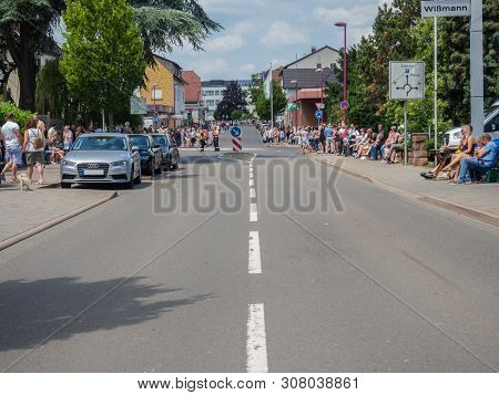 Kirchheimbolanden, Rheinland-pfalz, , Germany-06 23 2019: Waiting For Parade In German Town During B