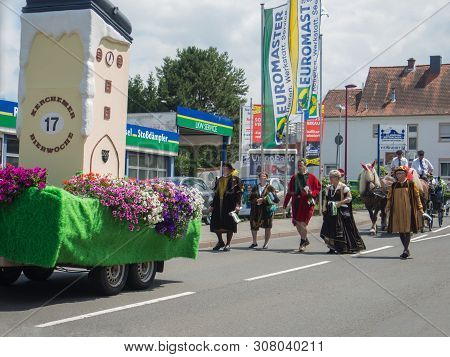 Kirchheimbolanden, Rheinland-pfalz, Germany-06 23 2019: Holiday Parade On Streets Of German Town Dur