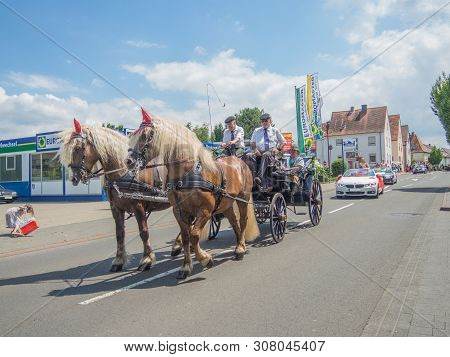 Kirchheimbolanden, Rheinland-pfalz, Germany-06 23 2019: Holiday Parade On Streets Of German Town Dur