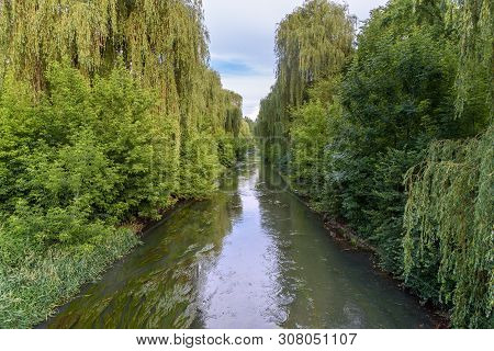 View Of Brynica River On The Border Between Sosnowiec And Katowice Cities, Poland